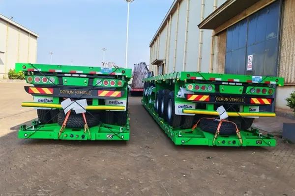 DERUN 4 ühikut Tri-Axle Cargo Dropside Semi treiler on saadetud Alžeeriasse